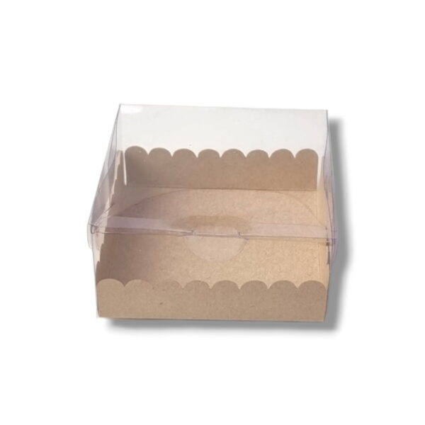 Caixa inteira em acetato 4 brigadeiros com bandeja Kraft