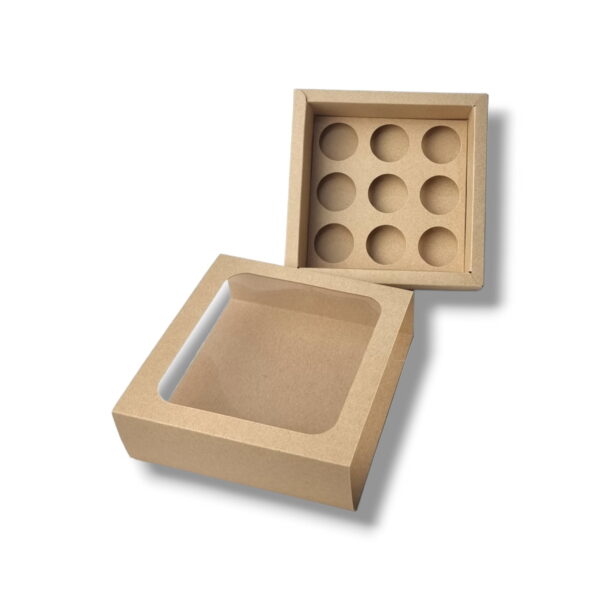 Caixa Elegance para 9 brigadeiros Kraft - Image 3