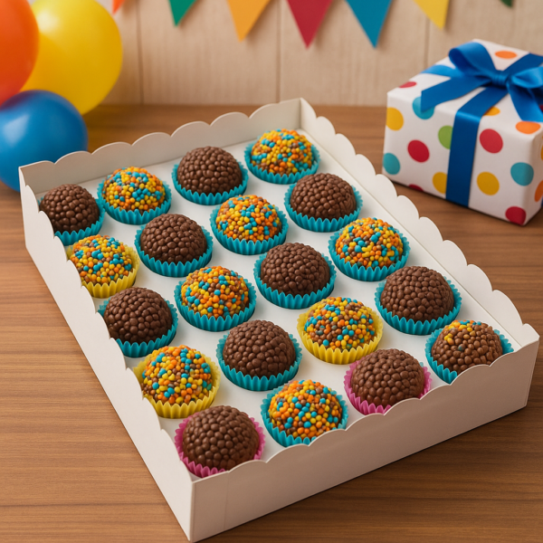 Caixa Bela para 20 brigadeiros Branca