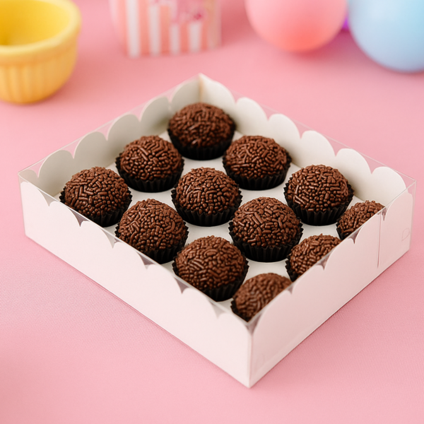 Caixa Bela para 12 brigadeiros Branca
