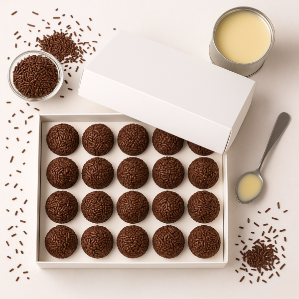 Caixa em Papel para 20 brigadeiros Branca