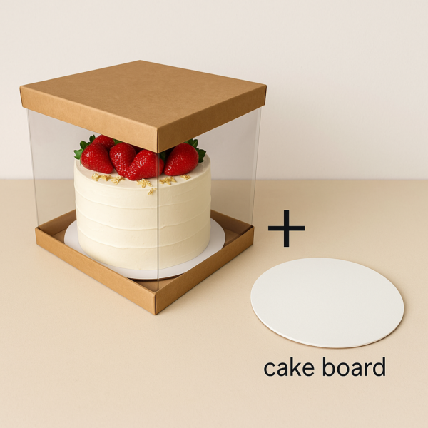 Caixa Bolo 18cm Kraft  + Cake board