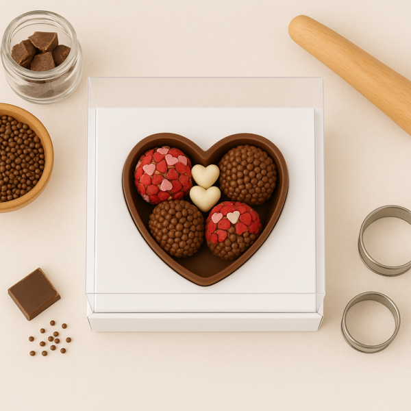 Caixa para Coração de Chocolate 500g Branca