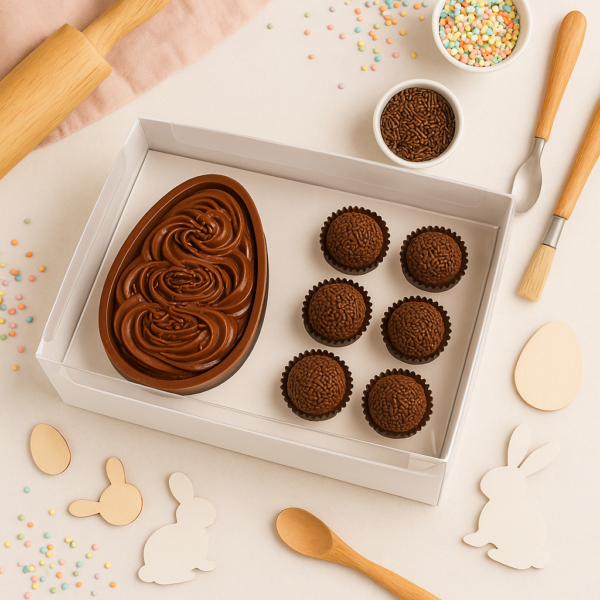 Caixa Master para Ovo de Colher 250/350g + 6 brigadeiros Branca