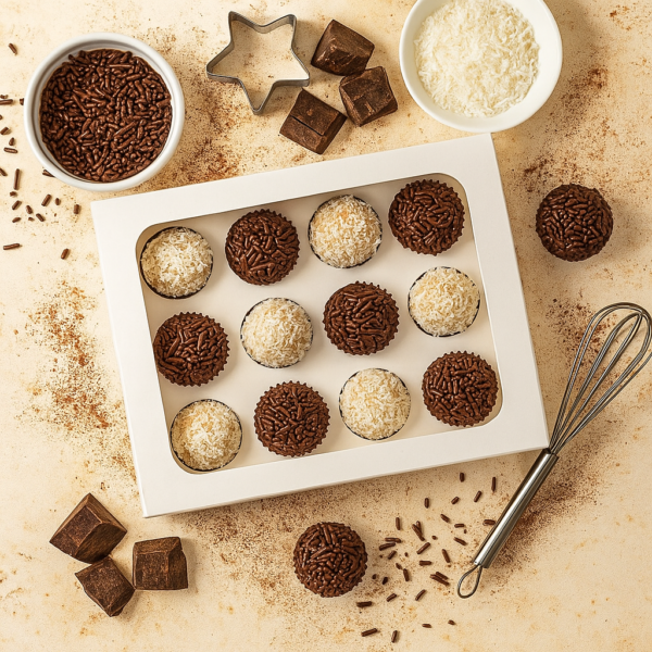 Caixa Elegance para 12 brigadeiros Branca