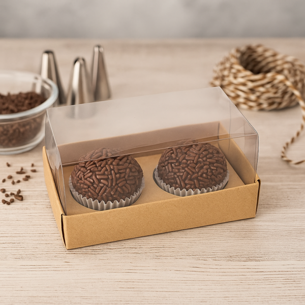 Caixa para 2 brigadeiros Kraft
