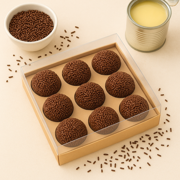 Caixa para 9 brigadeiros Kraft