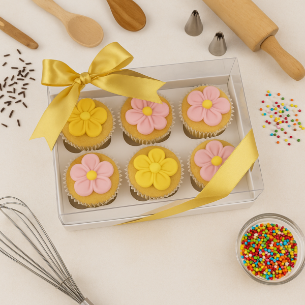 Caixa para 6 Cupcakes Branca