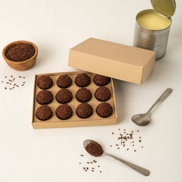 Caixa em Papel para 12 brigadeiros Kraft