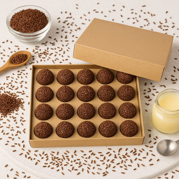 Caixa em Papel para 20 brigadeiros Kraft