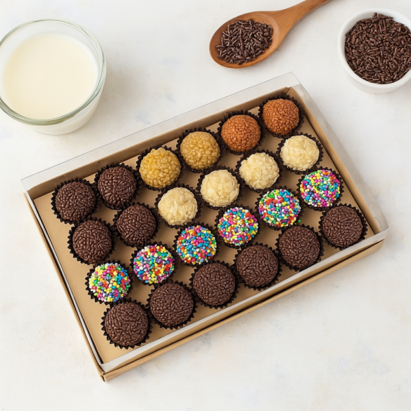 Caixa para 24 brigadeiros Kraft