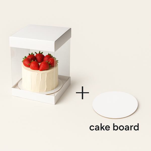 Caixa Bolo 14cm Branca + Cake board