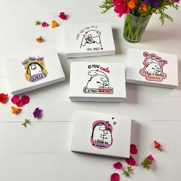 Caixa em Papel para 6 brigadeiros - Dia da Mãe Flork