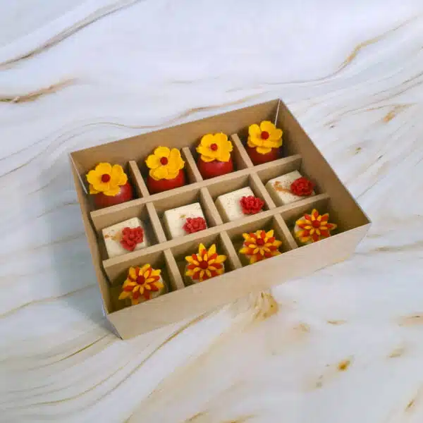 Caixa para 12 doces com divisórias - Kraft