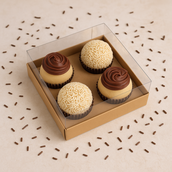 Caixa para 4 brigadeiros Kraft