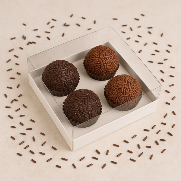 Caixa para 4 brigadeiros Branca