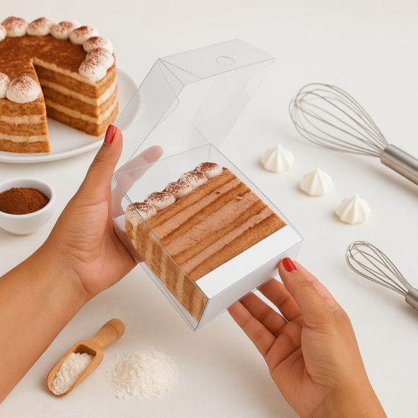 Caixa em acetato + Slice Cake Branca