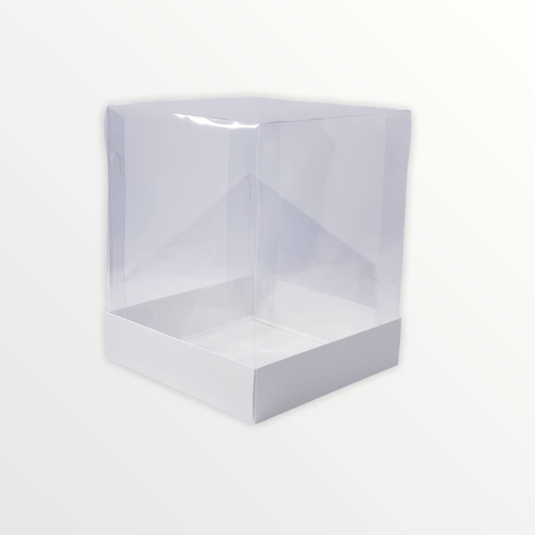 Caixa Bolo 18x18x18cm Branca com Tampa em PVC - Image 2